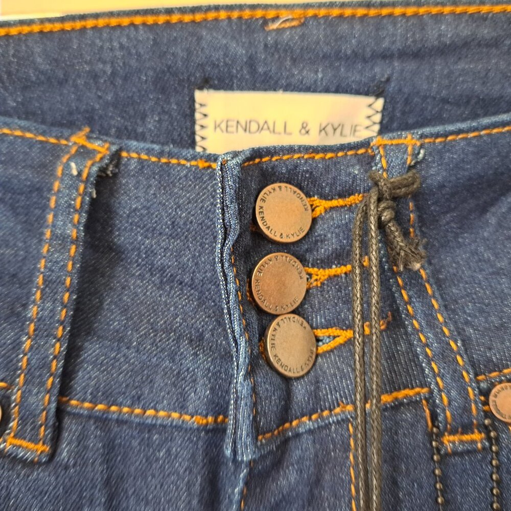 Kendall & Kylie Kompact Mid-Rise Juniors Skinny Jeans Dark Blue Size 1/2… - Picture 4 of 14